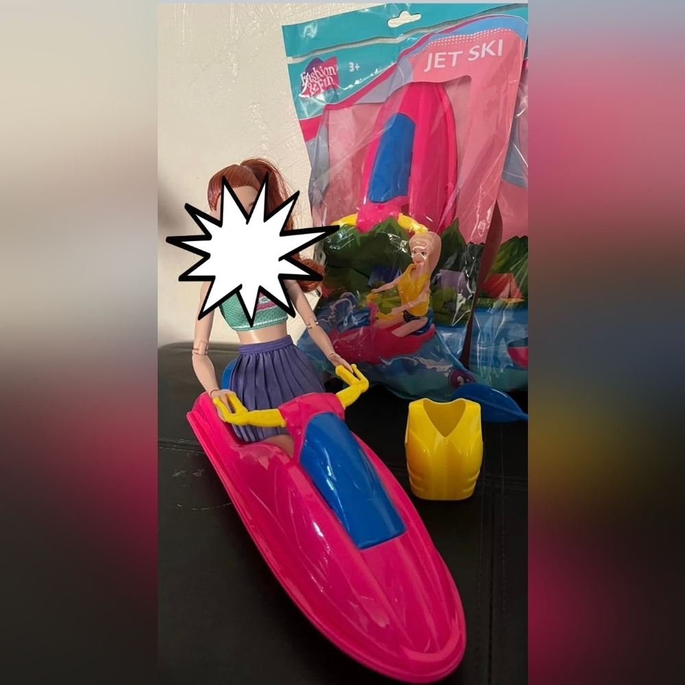 Fashion Doll Jet Ski With Yellow Vest Kids Toy